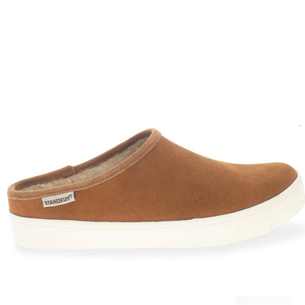 new! Staheekum Suede Slip-On Fleece Lined Shoe Size 7 Women’s Slipper PNW NWT